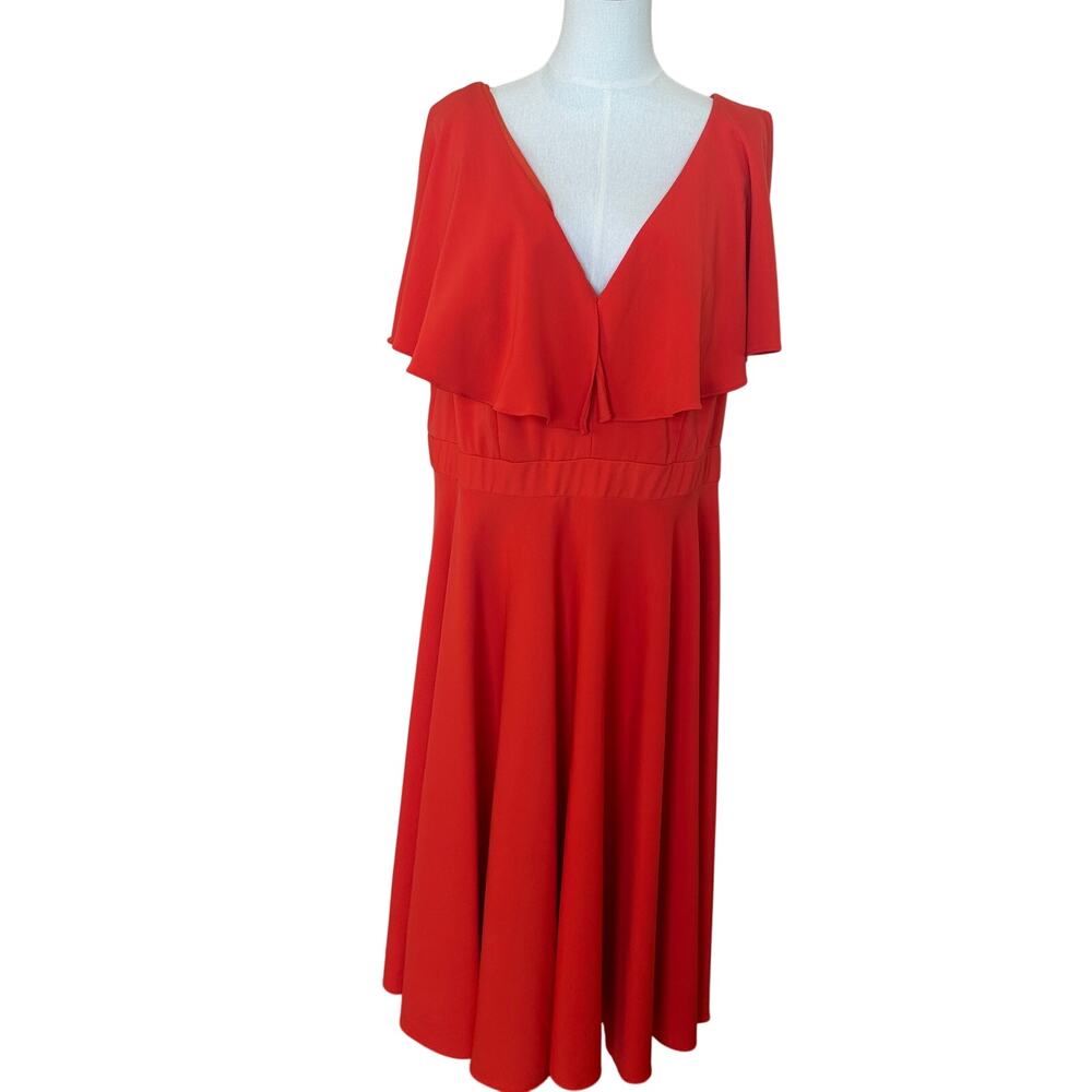 Jay Godfrey Orange Party Dress Size 18 Fit & Flare Party Wedding Romantic $437 - Picture 11 of 14